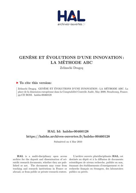 PDF GENÈSE ET ÉVOLUTIONS DUNE INNOVATION LA MÉTHODE ABC DOKUMEN TIPS