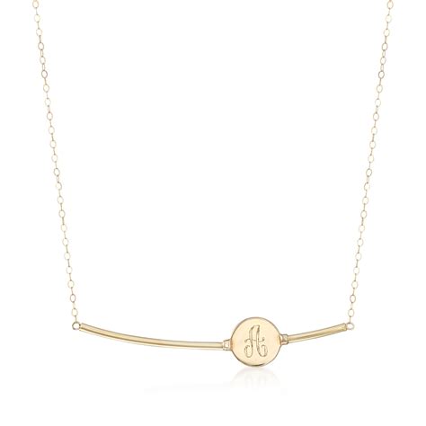 14kt Yellow Gold Single Initial Bar Necklace Ross Simons