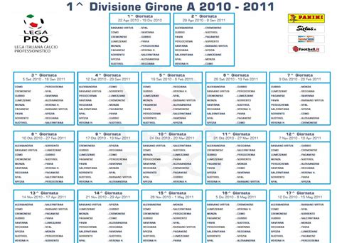 Tutti I Calendari Dei Campionati Di Lega Pro Prima Divisione 2010 11