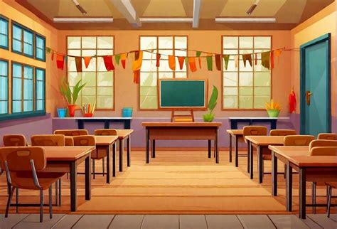 Premium Photo | Indian School class room vector scene cartoon background