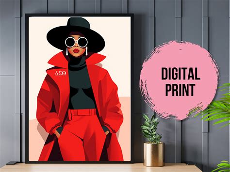 Delta Sigma Theta Sorority Inspo Wall Art Printable Instant Download African American Art