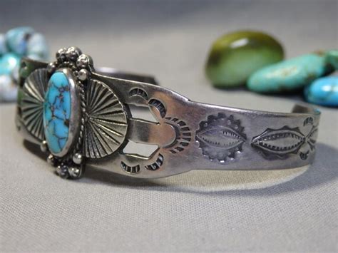 Fred Harvey Era NAVAJO Natural Lone Mountain TURQUOIS Gem