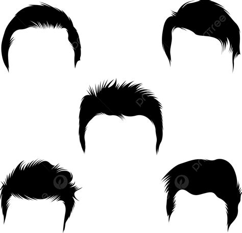 Man Hair Vector Silhoute Collection For Boys Hair Vector Silhoutte