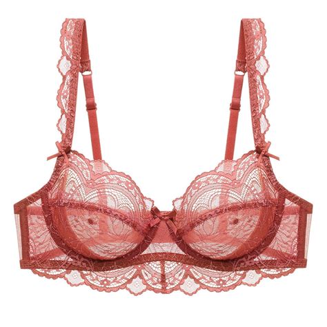 Guoeappa Womens Lace Bra Beauty Sheer Sexy Bra Non Padded Underwired Unlined Bra