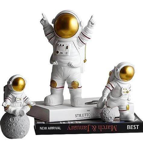 Mayiaho White Pcs Astronaut Figurine Statue Sculpture Big Spaceman