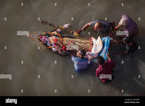 Dhaka Bangladesh Th Oct Hindu Devotees Carry An Idol Of The