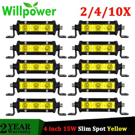 Willpower Pcs Inch W Spot Super Slim Single Row Mini Offroad