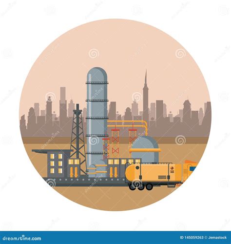 Maquinaria De La Refiner A De Petr Leo Ilustraci N Del Vector