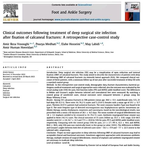 Amir Human Hoveidaei On Linkedin Surgicalsiteinfection Calcaneal