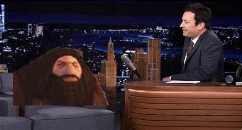 Jimmy Fallon Interviewing Ps1 Hagrid Give Jimmy Fallon Someone To