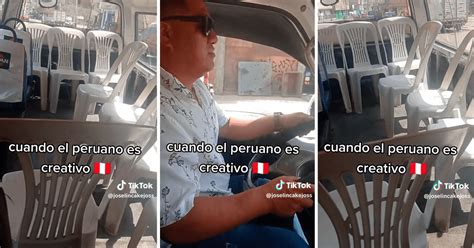 Tiktok Viral Chofer Peruano De Combi Coloca Sillas De Pl Stico Para