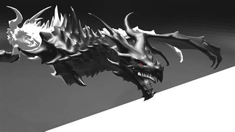 3D Model Alduin Black And White VR AR Low Poly CGTrader