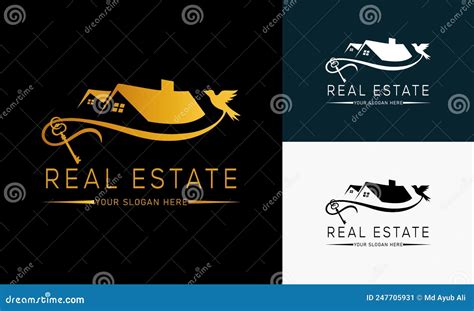 Plantilla De Logotipo Inmobiliario Con Insignias Premium De Estilo