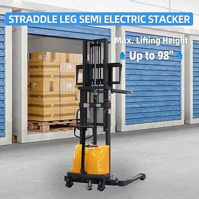 Apollolift Lb Semi Electric Stacker Lift Straddle Stacker Walkie