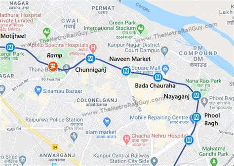 Kanpur Metro Map, Route Map Of Proposed Kanpur Map, 58% OFF