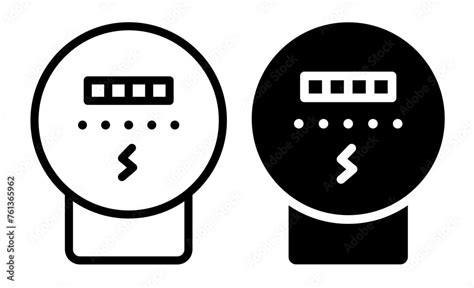 Residential Electricity Meter Icons Energy Consumption Monitoring