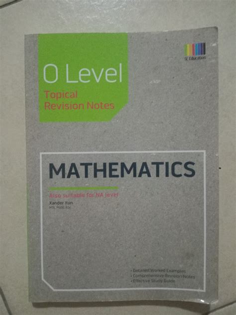 O Level Mathematics Topical Revision Notes Hobbies Toys Books