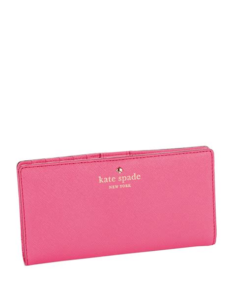 Lyst Kate Spade New York Leather Stacy Wallet In Pink