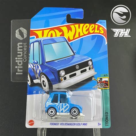 Jual Hot Wheels Tooned Volkswagen Golf MK1 THR Treasure Hunt Biru Muda Original Hotwheels