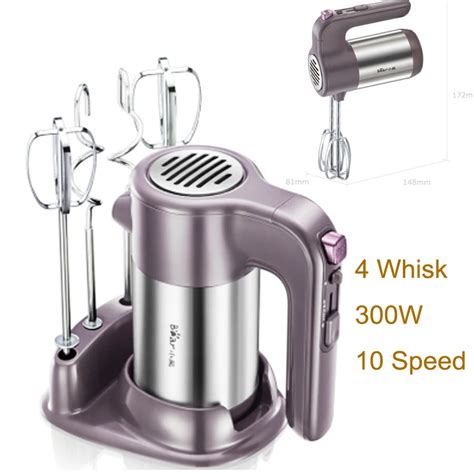 15 JA58 Home Handheld Stainless Steel Electric Egg Beater With 4 Whisk