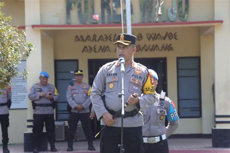 Kapolres Wajo Pimpin Apel Pergeseran Pasukan Dalam Rangka Persiapan Pam