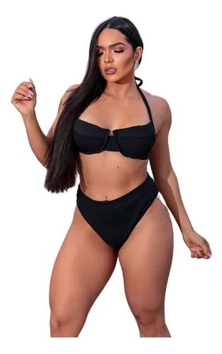 Biqu Ni Aro Retro Meia Ta A Canelado Hot Pants Feminino Mercadolivre