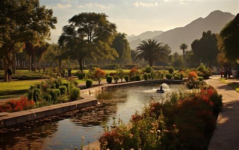 Premium AI Image | Scenic Beauty of Nishat Bagh Gardens