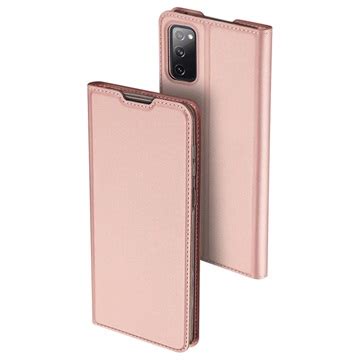 Capa Flip Dux Ducis Skin Pro Para Samsung Galaxy S Fe Rosa Dourado