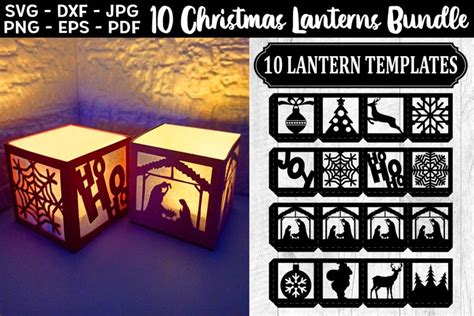 Christmas Lantern Template Svg Christmas Papercut Lantern