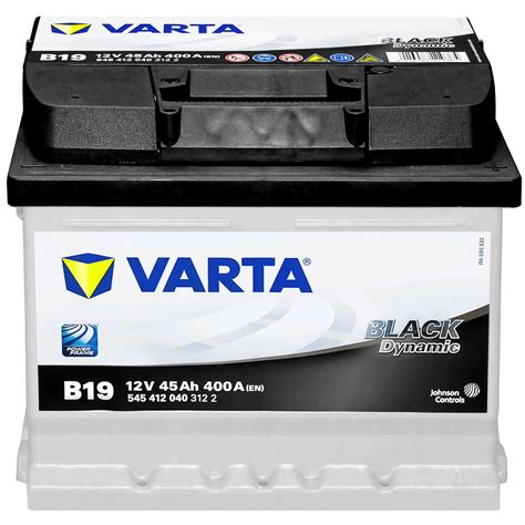 Autobatterie 12V 45Ah 400A Varta B19 Black Dynamic Starterbatterie