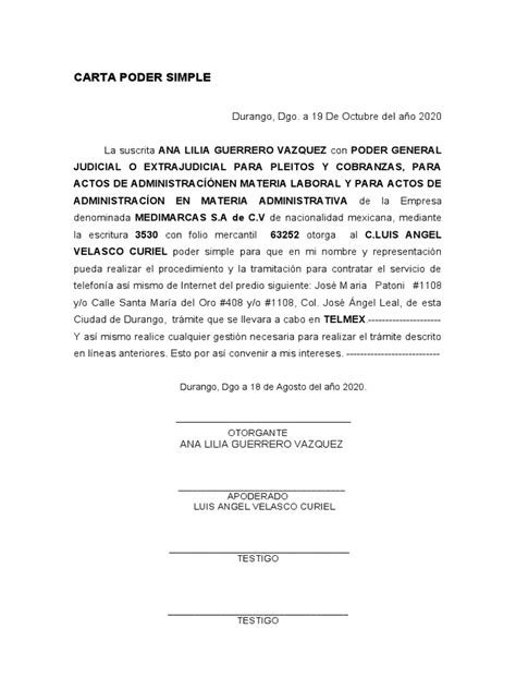 Carta Poder Cfe Pdf