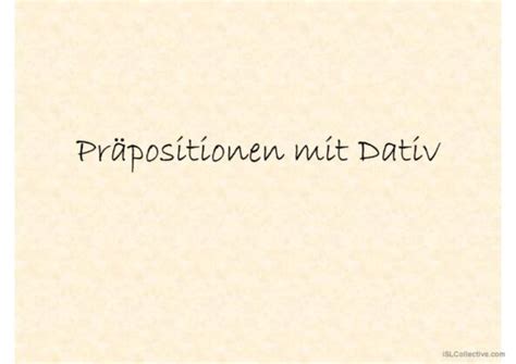 Pr Positionen Mit Dativ Deutsch Daf Powerpoints