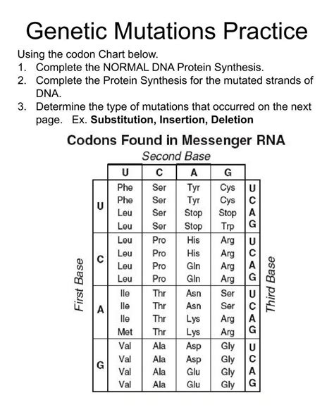 Mutations Worksheet Answer Key Fill Online Printable Fillable