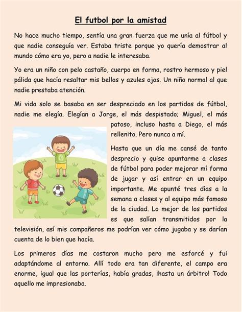 El F Tbol Por La Amistad Worksheet School Subjects Workbook Online