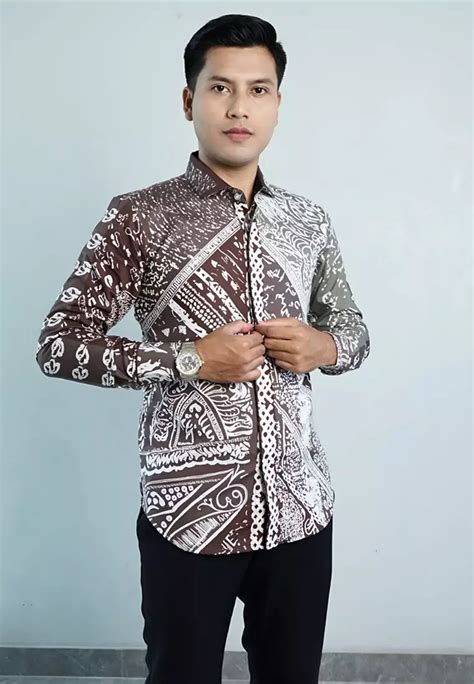 Jual MENSBATIK Mensbatik WISTARENDRA Kemeja Batik Slimfit Pria Lengan