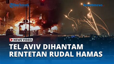 Penampakan Tel Aviv Membara Seusai Dihantam Rentetan Salvo Rudal Hamas