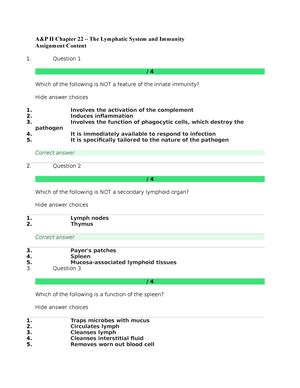 Anatomy Physiology II Final Exam Questions Anatomy Physiology II