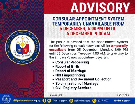 Consular Appointment System Temporarily Unavailable From 5 December 5 00pm Until 6 December 9