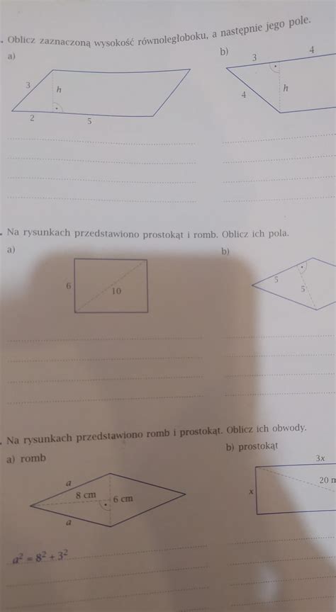 Na Rysunku Przedstawiono Romb I Prostok T Oblicz Ich Obwody Margaret