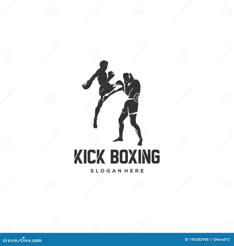 Vector Del Logotipo De La Silueta De Boxeo De Kick Ilustraci N Del