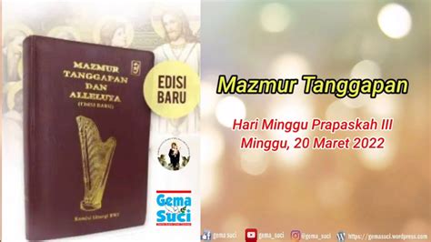 Mazmur Tanggapan Minggu Prapaskah Iii Tahun C Minggu Maret