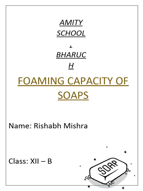 Foaming Capacity Of Soaps Pdf