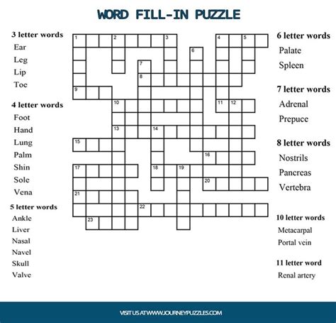 Printable Fill In Word Puzzles