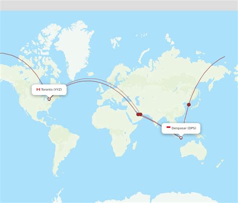 All Flight Routes From Toronto To Denpasar Yyz To Dps Flight Routes