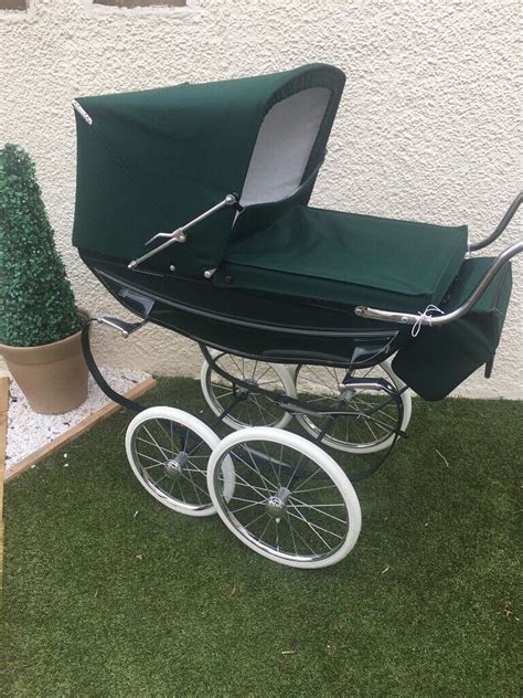 Silver Cross Silvercross Green Dolls Coachbuilt Pram Bag Mattress And Pram Set In East