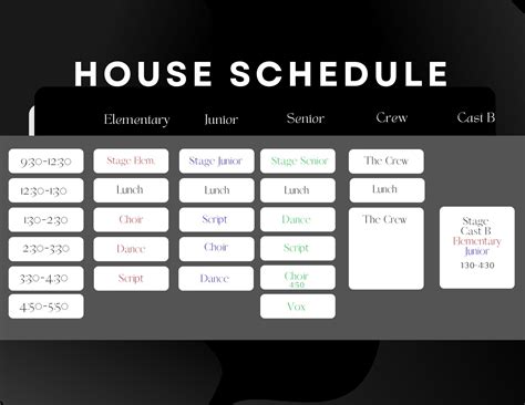 House Monday Schedule — House Theatre