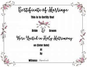 Fake marriage certificate