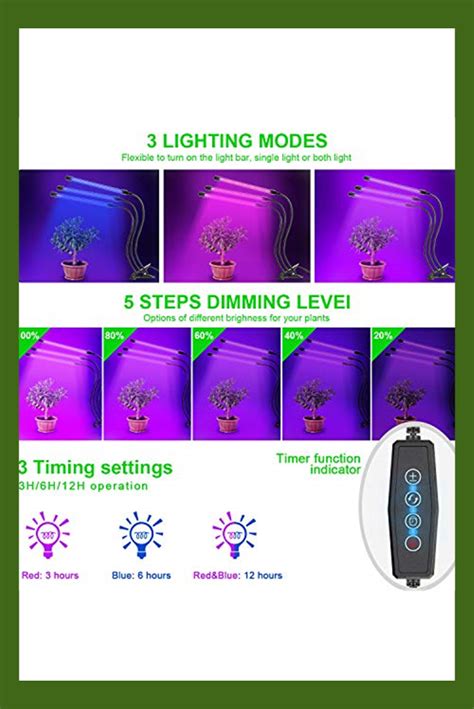 Grow Light Ankace 60w Tri Head Timing 60 Led 5 Dimmable Levels Plant Grow Lights For Indoor