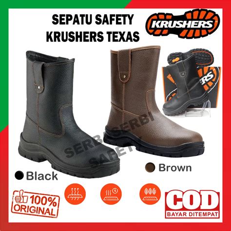 Jual Sepatu Safety Krushers Texas Black Sepatu Safety Shoes Boots Texas