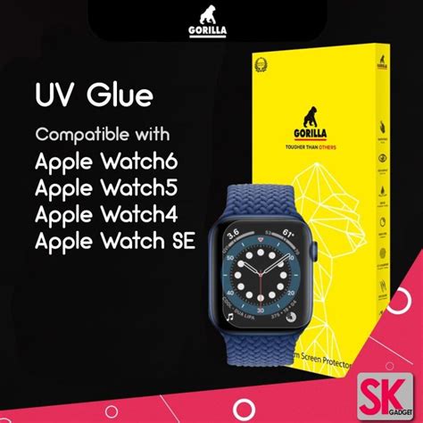 ชุดฟิล์มกระจก Apple Watch Series 6 5 4 Se Gorilla Tg Uv Glue บริการเก็บเงินปลายทาง สำหรับ